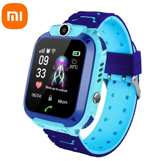 어린이 스마트 시계 SOS Antil-lost GPS 위치 카메라 Sim 카드 통화 IP67 방수 안드로이드 Ios 선물 2025, 03 blue