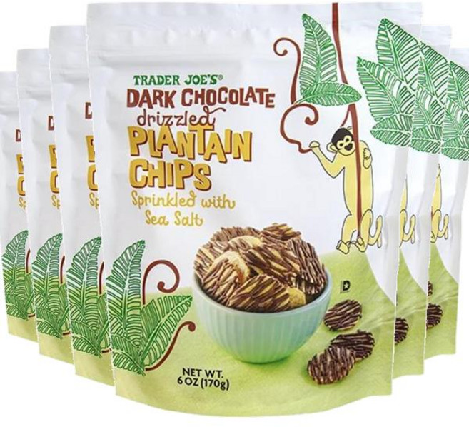 Trader Joe's 트레이더조 다크 초콜릿 드리즐 플랜틴 칩, 170g, 6개