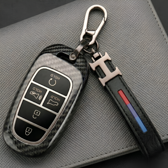 글로바잇 현대 차키케이스 호환 키홀더 세트 5버튼, 카본패턴