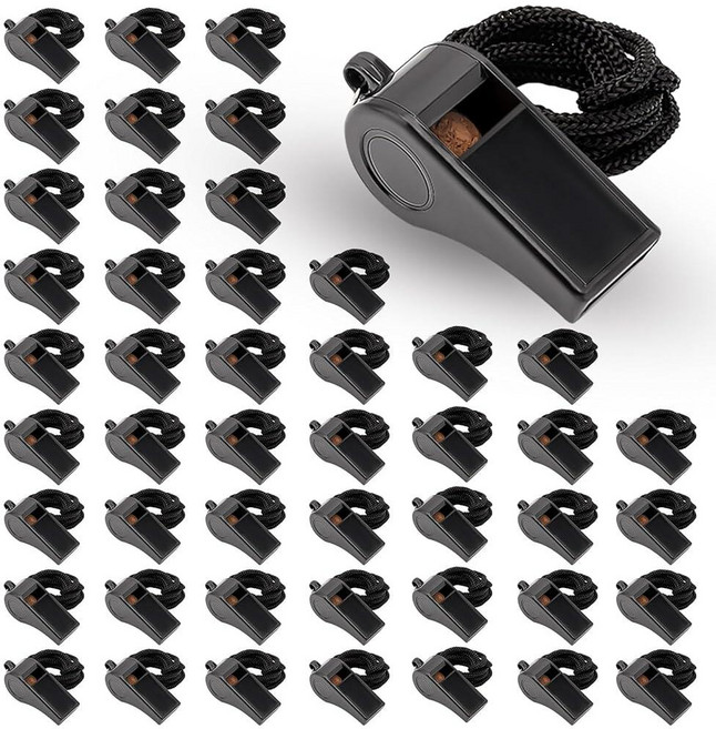 OBKOJJ Whistle 48 PCS Sports Whistles with Lanyard Loud Crisp Sound for Referee Teacher Emergency, OBKOJJ Whistle,48 PCS Sports W