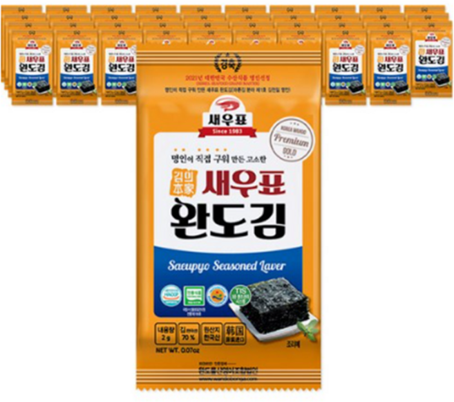 새우표 완도 오리지널 전장김 25g, 2g, 40개