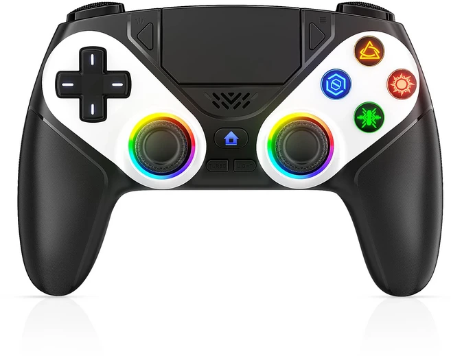 GAMROMBO RGB 조명 무선 컨트롤러 PS5/플레이스테이션 5 프로/슬림/PC 콘솔 게임패드 홀 이펙트 트리거 터, 01 1x Pcs, 03 Black