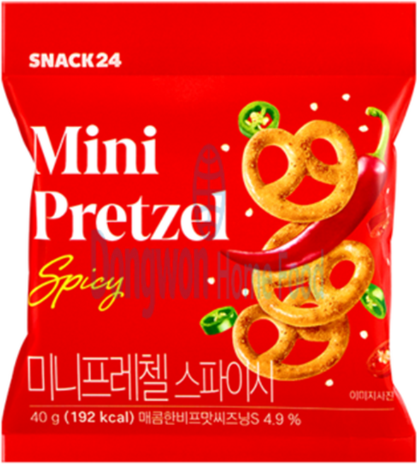 스낵24 미니프레첼 스파이시맛, 40g, 6개