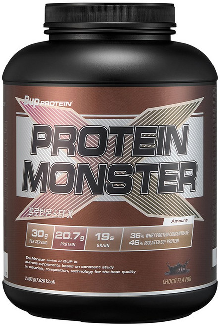 BUP 프로틴몬스터 X 초코맛 2kg 헬스보충제 단백질보충제, 1개