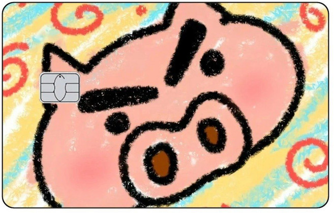 짱구 부리부리대마왕 카드 스티커 교통카드 체크카드 신용카드 티머니, 교통카드 (No Chip), 1-1PCS