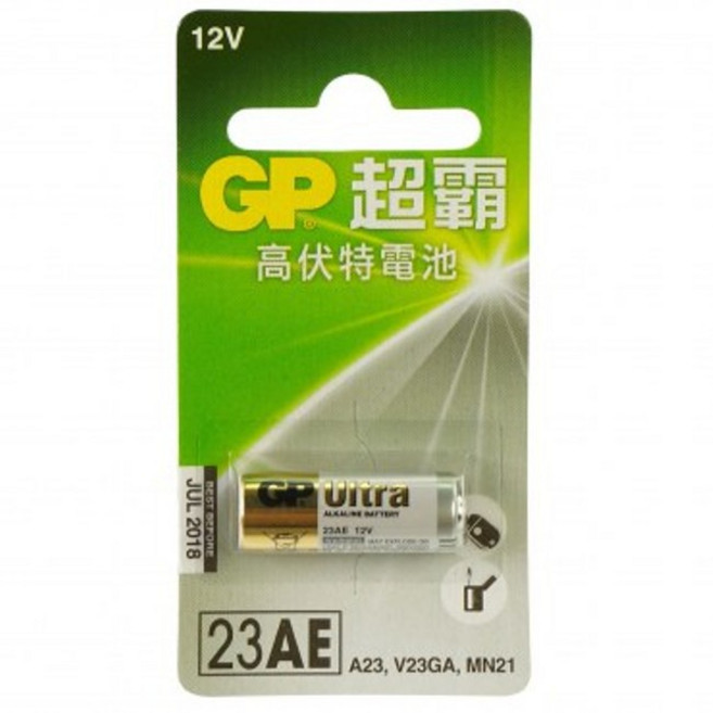 GP 12V 鹼性電池 23A LR23A 遙控器適用, 1個