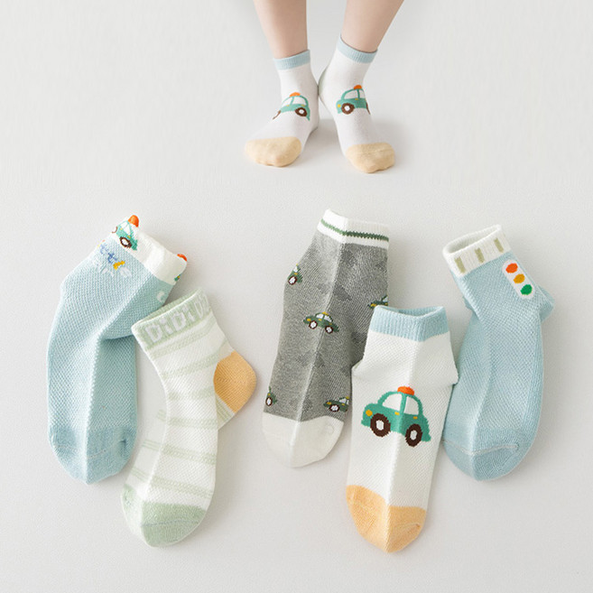 슈가앤 주니어 남아용 NH메쉬 양말 5켤레 양말세트 유아 아동 초등 양말