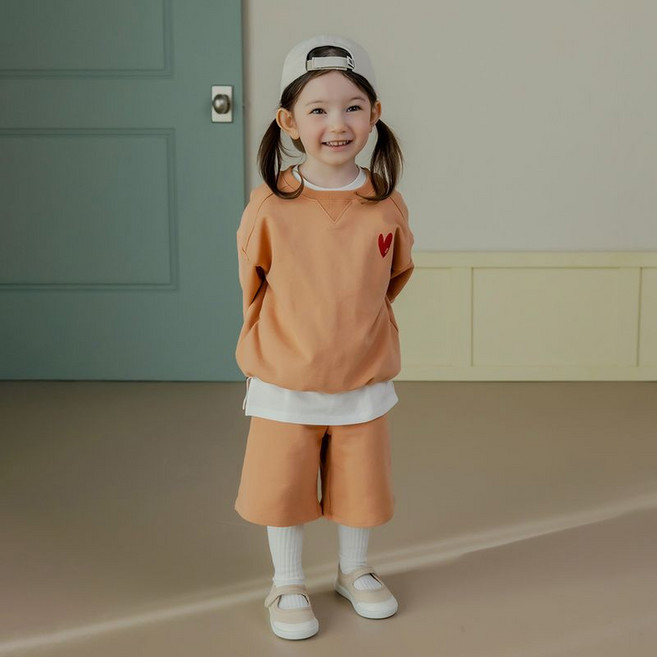 해피프린스 SIZE 6Y 타피 쓰리피스 셋업 클레이오렌지