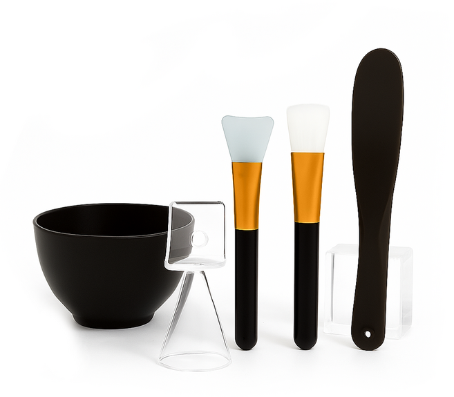 와일드 몬스터 모델링 팩 도구 5종 세트 실리콘 팩볼 팩브러쉬, 블랙