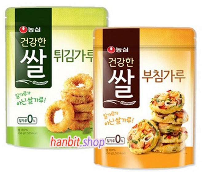 농심 건강한쌀 부침가루 450g 6봉 튀김가루 6개 한박스, 12개