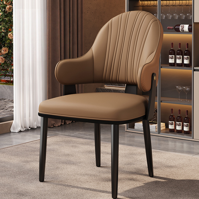 펀칭 체어 가정용 식탁 의자 호텔 바 햄버거 가게 피자 가게 식탁 의자 회의실 응접 소프트백 의자, 2개, 커피색