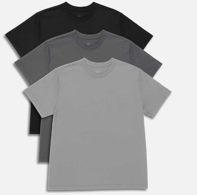 PXG 골프 25SS 남성 프리미엄 반팔 3PACK 티셔츠 세트, 멀티(블랙+차콜+레이)