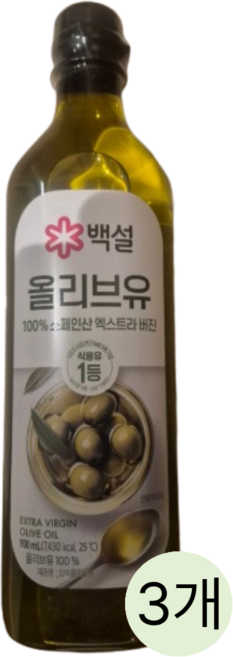 백설 엑스트라버진 압착 올리브오일 900ml 3개