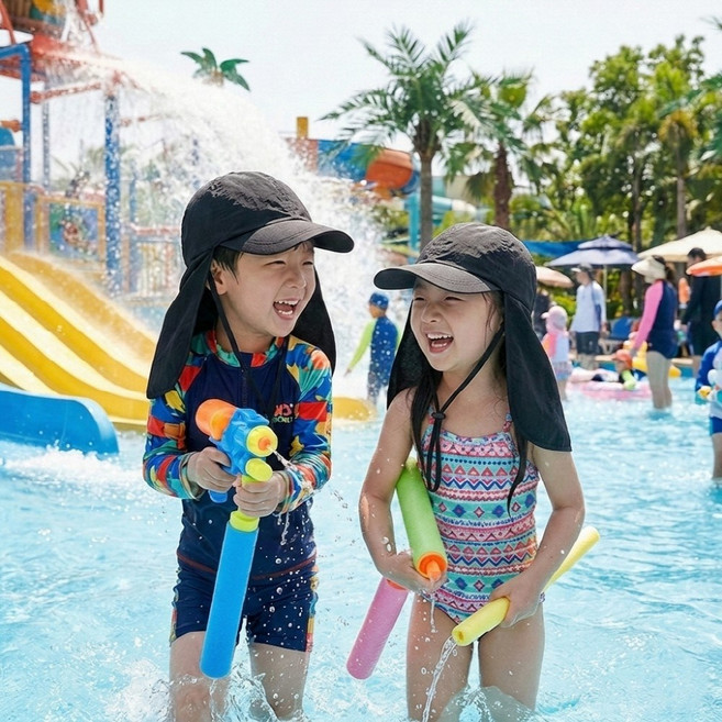 어린이 자외선차단 모자 햇빛가리개 워터파크 물놀이 썬캡