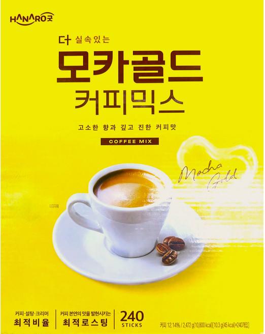 하나로굿 모카골드 커피믹스, 1박스, 240개입, 10.3g