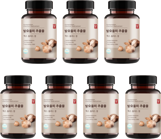 고말론 발효율피 추출물 맥스 플러스 정 1000mg, 60정, 7개