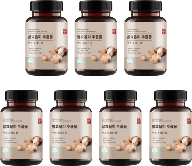 고말론 발효율피 추출물 맥스 플러스 정 1000mg, 60정, 7개 - 쿠팡