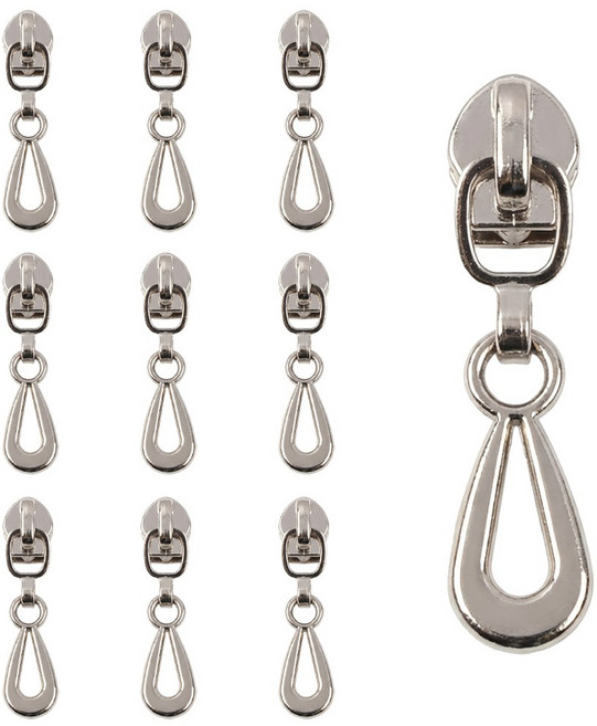 Joeunmall 3호 홈패션 지퍼고리 코일 지퍼머리 지퍼손잡이, 10개, 05)실버