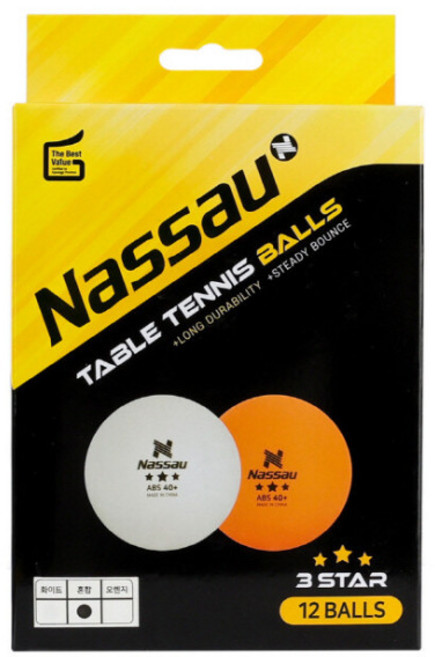 에버라스트 탁구 연습공 12개입 ABS 3성 40mm 탁구공, 오렌지, 1개