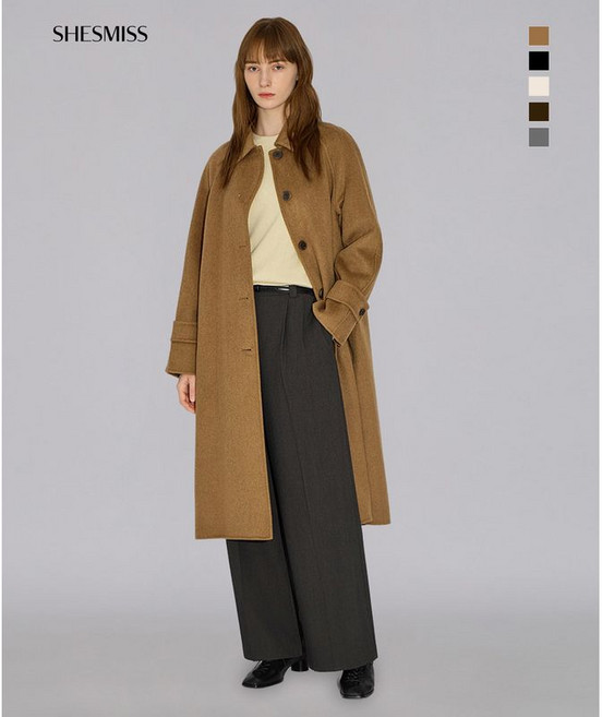 쉬즈미스 울 혼방 레글런 핸드메이드 코트 SWHCTO42030