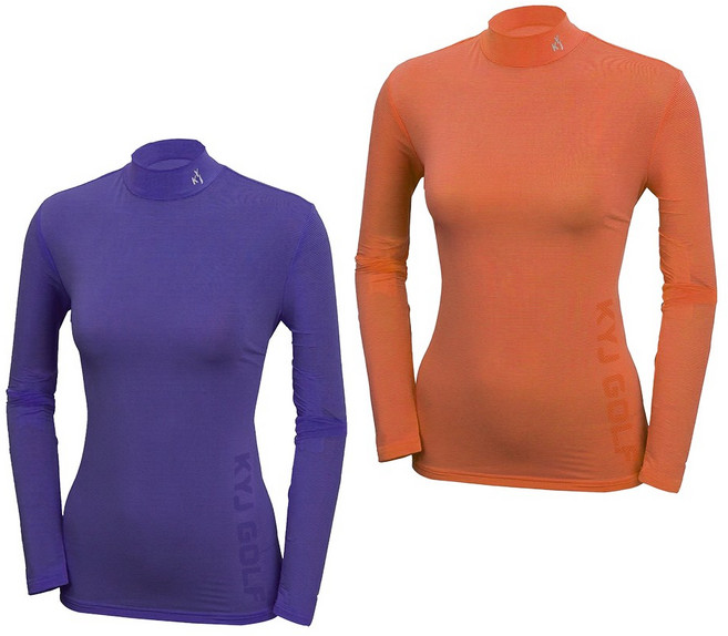 1+1 김영주골프 여성 여름 반목 긴팔 포인트 반폴라 티셔츠 아웃도어 스판 등산 티셔츠 9903