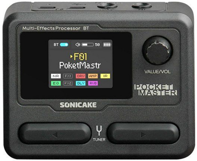 Sonicake Pocket Master 소니케이트 포켓 마스터 전기 기타 멀티이펙터, 블랙