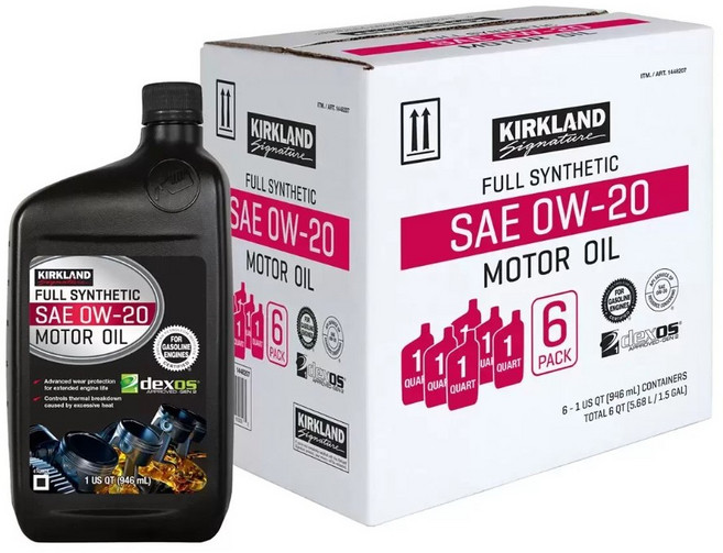 科克蘭 全合成機油 SAE 0W-20 946毫升 6入組 引擎保護 節省燃油, 1箱, 6L