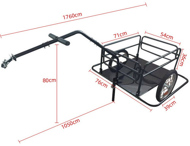 접이식 화물 자전거 트레일러 야외 라이딩 후면 장착 트럭 버킷 견인 도구 운반용, CT004 1 빅사이즈 FR, 1개