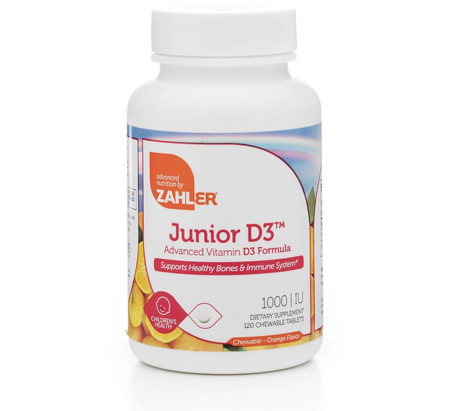 Zahler Junior D3 자일러 츄어블 주니어 어린이 비타민 D3 120정, 120개 (1팩), 1개