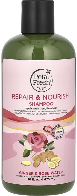 Petal Fresh 퓨어 리페어 앤 너리시 샴푸 생강 및 로즈 워터 475ml(16fl oz), PetalFresh퓨어리페어앤너리시샴푸생강및로즈워터47, 1개, 475ml - 쿠팡