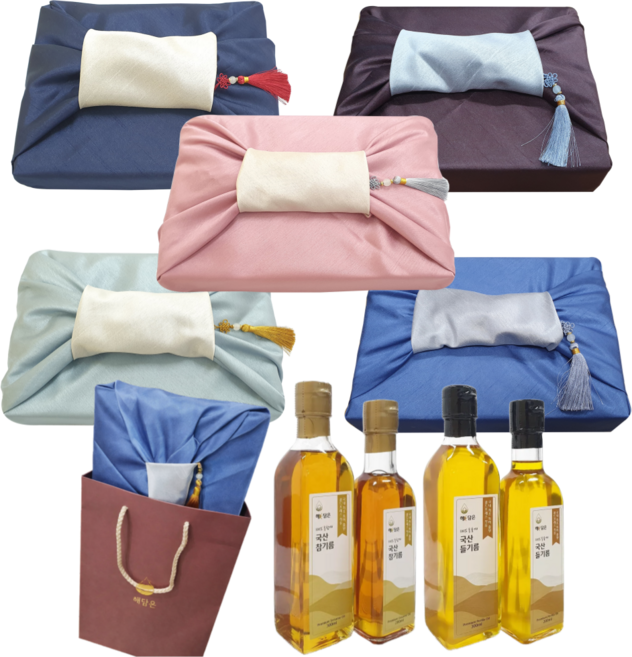 해담은 국산 참기름 들기름 선물세트 단체선물 집들이 환갑 거래처 답례품 이사선물, 09.참기름300ml+들기름300ml, 브라운