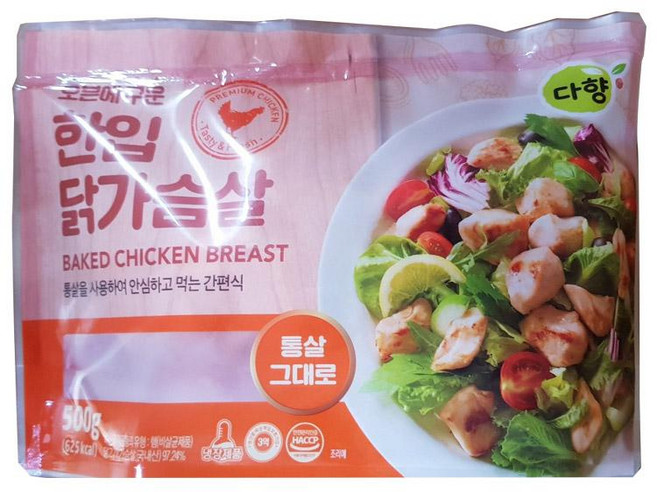 원하프오븐에구운한입닭가슴살 500G다솔, 1개, 본상품선택