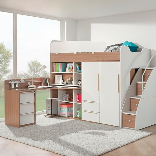 [보루네오] 엘리브 스타 벙커침대 수납계단형 C세트 ys006-1, 오크