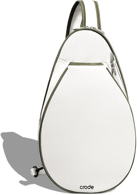 크로드 테니스 가방 배드민턴 라켓 슬링백, 에크루 베이지 + 올리브 그린, 1개