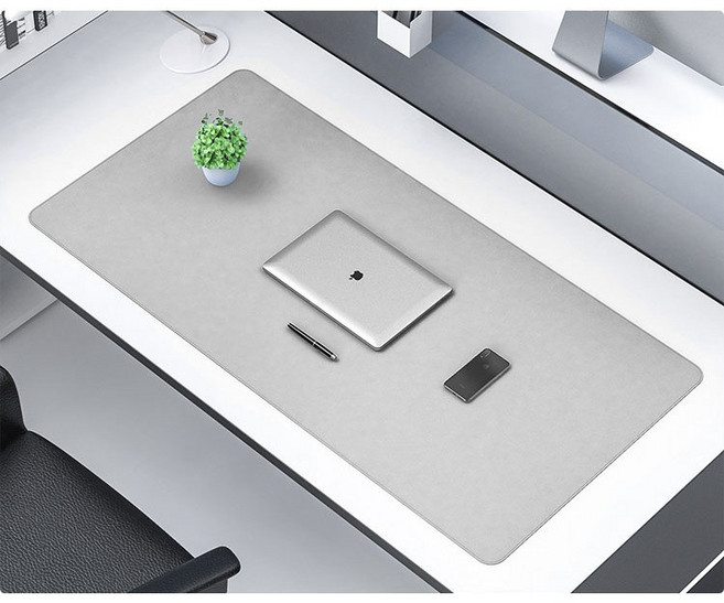 가죽 데스크 매트 테이블 책상 와이드 대형 마우스 장패드, 80*40cm, 그레이, 1개