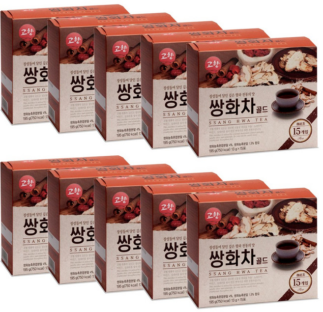 고향 쌍화차 골드 13g 15T x10개 전통차 한방차, 195g, 15개입, 10개