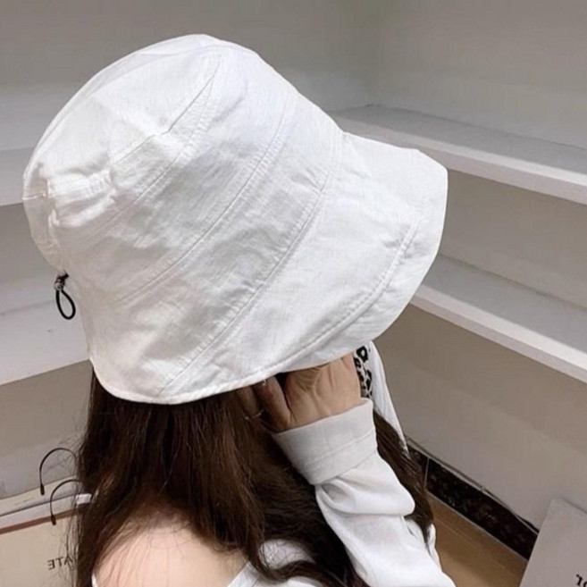 HALOPICK 가벼운 린넨 스트링 벙거지 버킷햇 챙모자