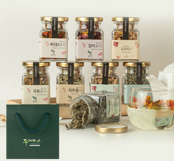프리미엄 국내산 무농약 꽃차 2종 선물세트 수제 꽃잎차 건강차, 2개, 도라지차