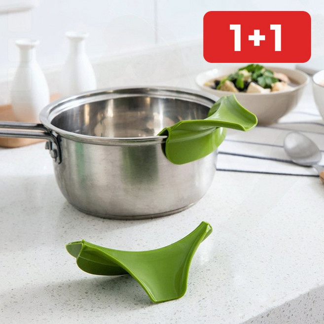 흘림방지 국물따르개 만능 소스 집게형 냄비푸어러 후라이팬 1+1, onda 2실리콘따르개-블루, 1개