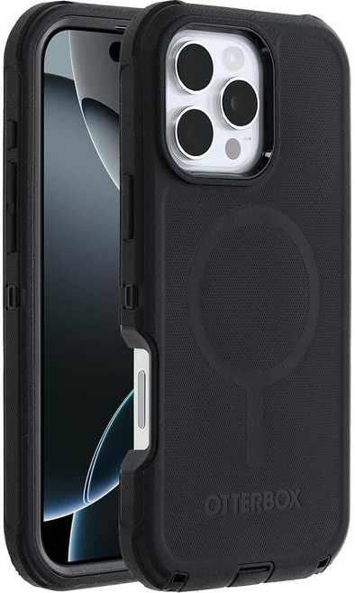 OtterBox 디펜더 시리즈 맥세이프 케이스 아이폰 16 프로 맥스용 충격 방지 낙하 매우 견고한 보호 군사 표준에 따라 7X 테스트 완료 블랙 비소매 포장
