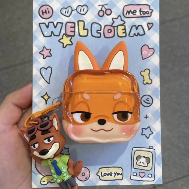 주토피아 주디 에어팟 소프트 실리콘 케이스, 1개, 오렌지, airpods Pro1/Pro2