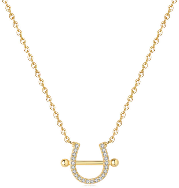 YANGTA 18k 여성 U자형 말발굽 목걸이 기념선물 데일리 펜던트