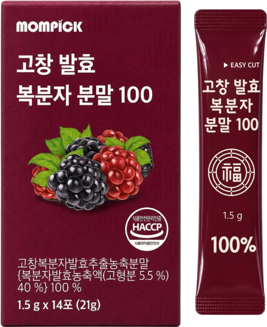 맘픽 고창 복분자분말 100%식약청인증 HACCP 정품, 1개, 14회분