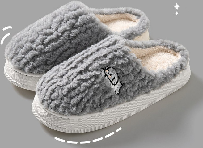 AOSS 포근한 커플 털슬리퍼 따뜻한 겨울실내화