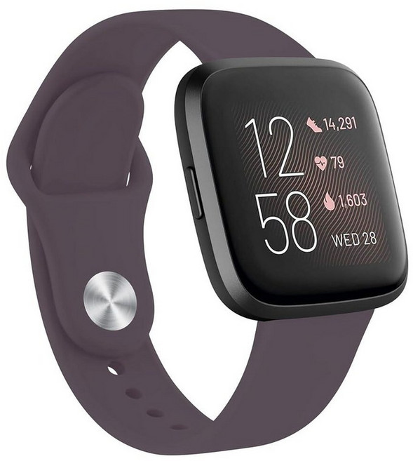 AK Fitbit Versa와 호환되는 실리콘 밴드 Fitbit Versa 2 스마트 워치용 클래식 소프트 스트랩 교체용 스포츠 손목 밴드 스모크 바이올렛 190620, 다크 체리