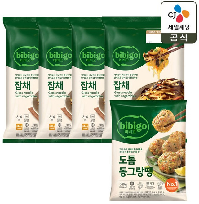 CJ제일제당 비비고 잡채 644g x4개+도톰 동그랑땡 340g x1개
