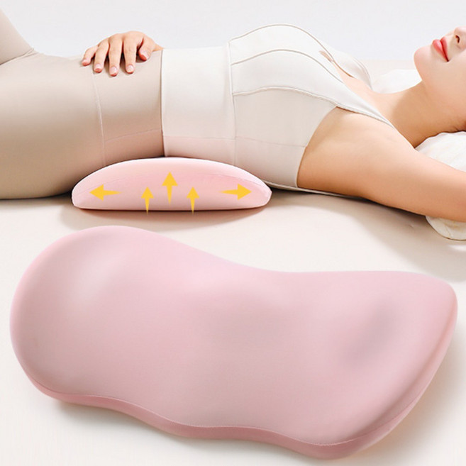 아라리오 드림이즈 메모리폼 낮은 수면 허리 베개, 1개, 피오니 핑크