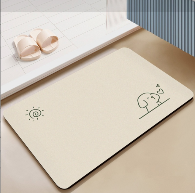 헤이스트 욕실발매트 규조토 빨아쓰는 2P, 1세트, 강아지+강아지