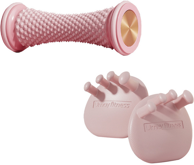 Umay fitness 腳底按摩滾輪 足底腿部按摩器, 粉色, 1個