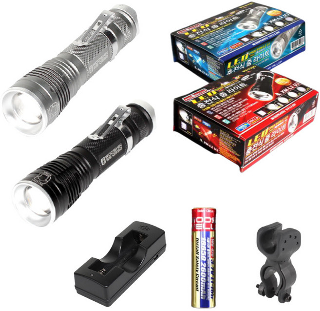 우신벨로프 WS-G330 충전줌라이트(1198루멘) 은색, 1개